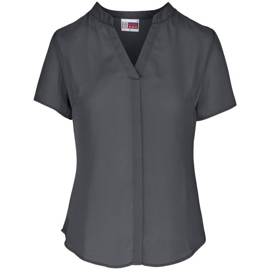 Ladies Short Sleeve Ava Blouse Charcoal